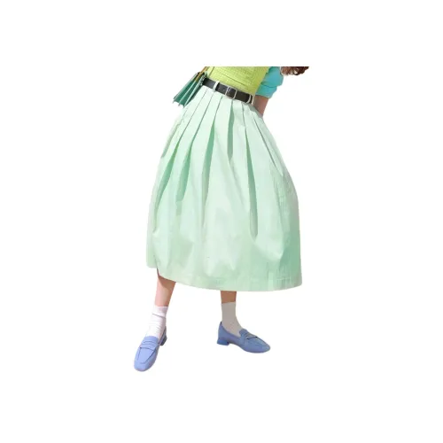 Wbwq Мятно-зеленая Женская Повседневная Длинная Юбка