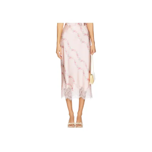 LOVESHACKFANCY Повседневный Длинный Юбка Женские Абрикос