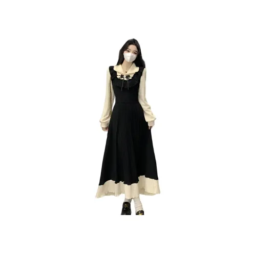 EIDOLON GRAIN Длинное платье с длинными рукавами женское