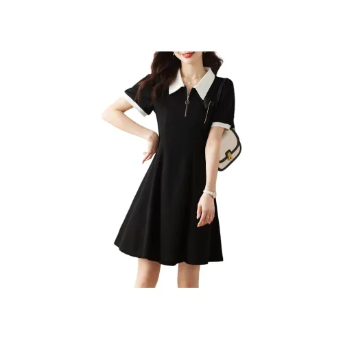 SHANGJING Короткое платье с короткими рукавами женское