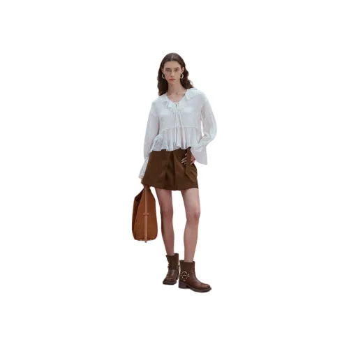 FABRIQUE Белые Женские Шифоновые Рубашки