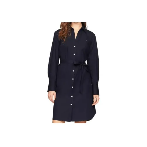 Tommy Hilfiger Blue Женские Длинные Рукава Платья