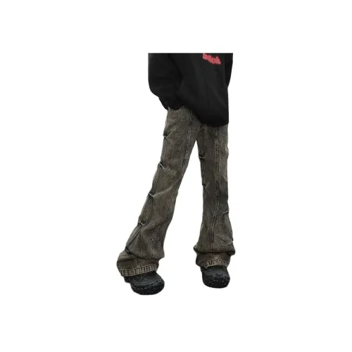 MGXEK Черно-серые Унисекс Джинсы