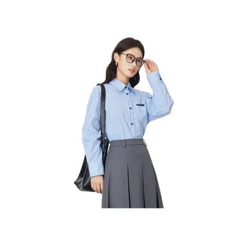 Dajia Poetry Рубашка Женская Синие Полосы Узор