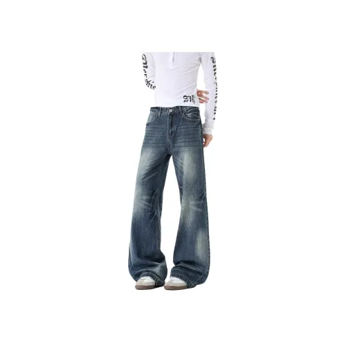 W7H1 Синий Унисекс Джинсы