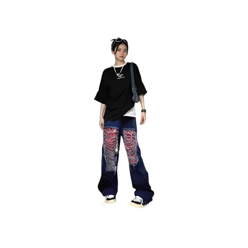 YGHOME OFFICIAL Синий Унисекс Джинсы