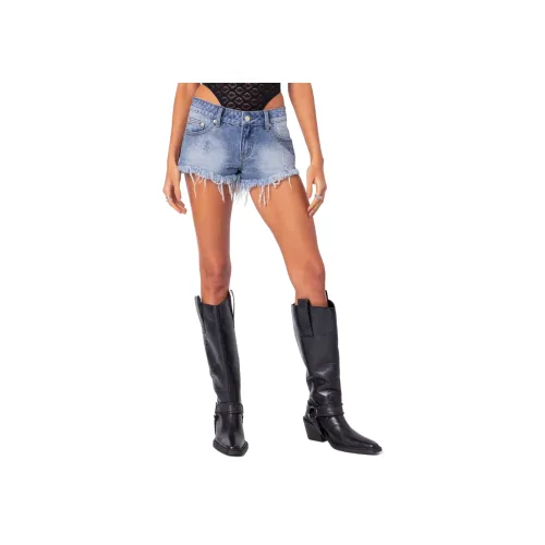 Edikted Low Step Шов Разорванные Джинсовые Шорты Джинсовые Шорты Женские