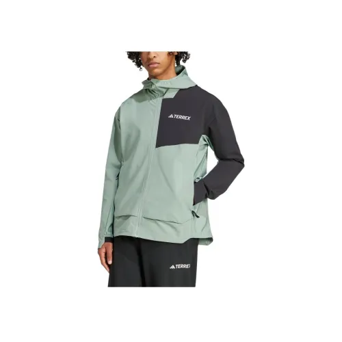 Adidas Куртка Мужская Пыльно-Зеленый Черный