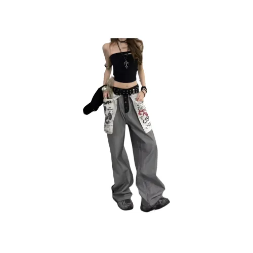 YGHOME OFFICIAL Серый Унисекс Джинсы