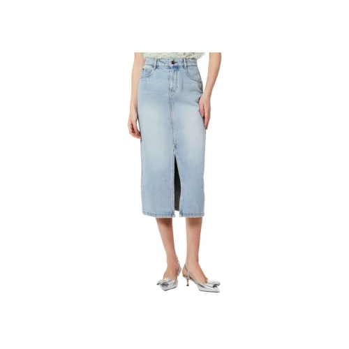 NINE WEST Denim Long Skirt Women's Denim Blue