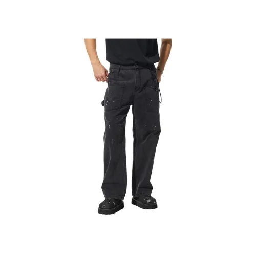 GEOREFOOL NB0053 Черный с чернильными брызгами Унисекс Джинсы