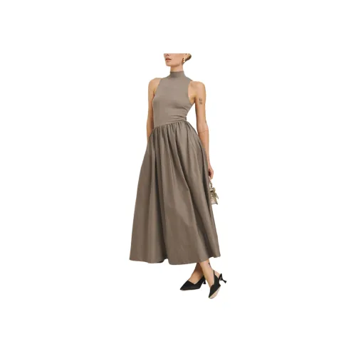 Платье Reformation Sai Без рукавов Женское Тауповое