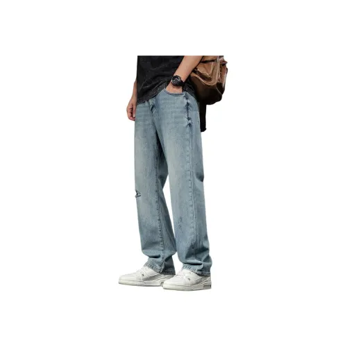 CHAORENBANG Серый Пыльно-синий Унисекс Джинсы