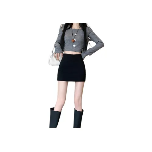 Si Bei'er Повседневные короткие юбки Женские Черный