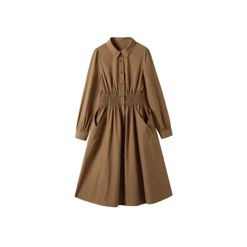 Hang Yi Court Длинное платье с длинными рукавами женское