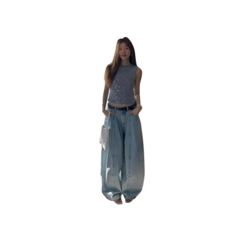 MUCCHIC Blue Women's Jeans MUCCHIC Синий Женские Джинсы