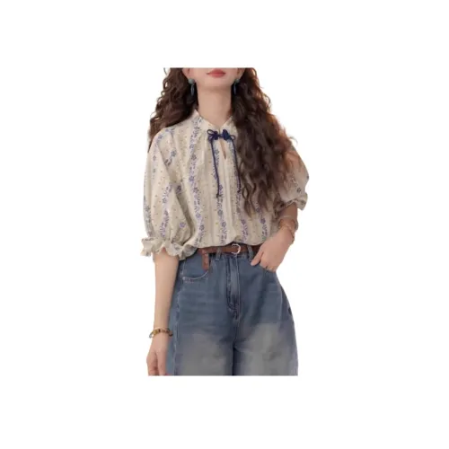 SIXUSICHOU Клуазонное синее Женская рубашка