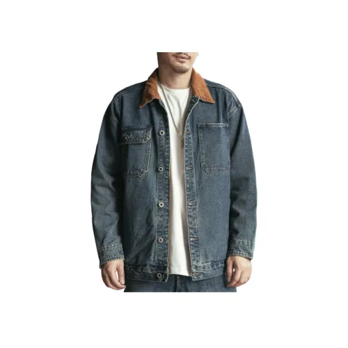 GELANLU Denim Jacket Men's Blue