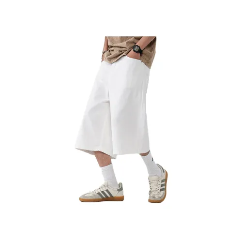 JHO Белые унисекс джинсовые шорты