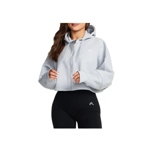 ONER ACTIVE Классический Crop Zip Толстовка Толстовка Женские Серый