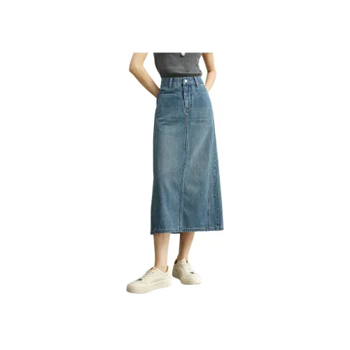 HIPPIEMISS Denim Long Skirt Women's Blue
