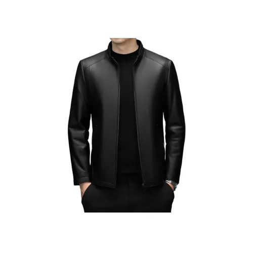 H YXIANG Кожа Куртка Унисекс Женская