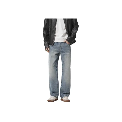 FAIRWHALE Белый Градиент Синий Унисекс Джинсы