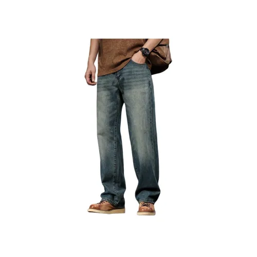 CHAORENBANG Винтажные синие унисекс джинсы
