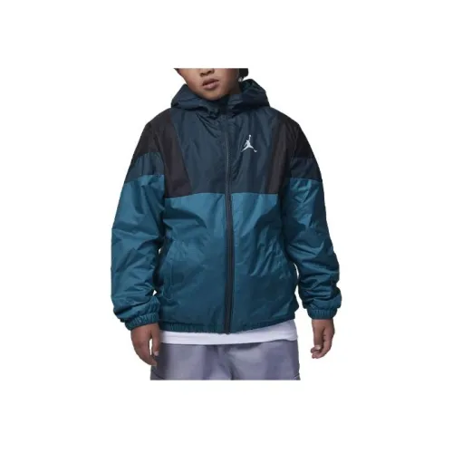 Джордан Куртки Пальто Детская одежда Флис с подкладкой WINDBREAKER Павлиний зеленый Детский