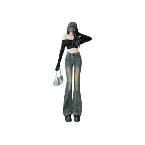 YICHEN Винтажные синие женские джинсы