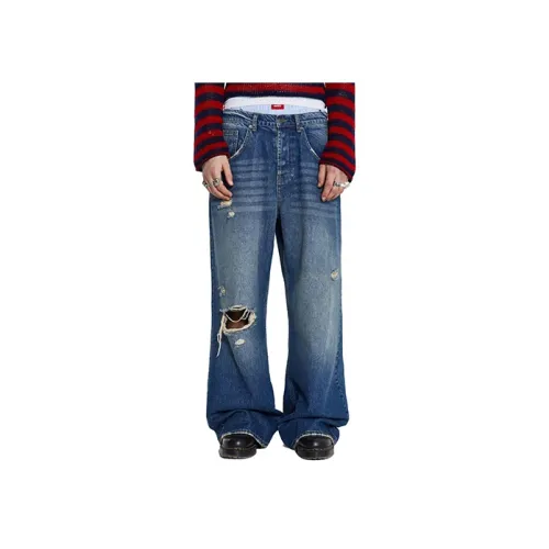 Jaded London Винтажные синие унисекс джинсы