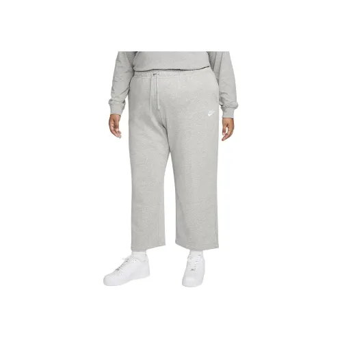Nike Sportswear Club MID Длина шагового шва (передняя задняя посадка) Широкие брюки Тренировочные штаны Большой размер Вязаные тренировочные штаны Женские Серый