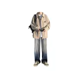 Двухкомпонентный комплект (Экрю рубашка + синие джинсы)