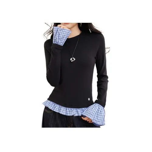 Lan Miao Черные Женские T-рубашки