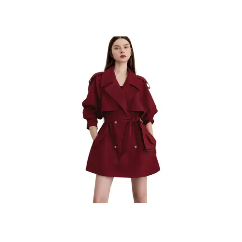 DPLAY Винтажный красный женский тренч