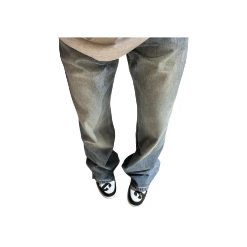 GANGZAI Средне-голубые унисекс джинсы