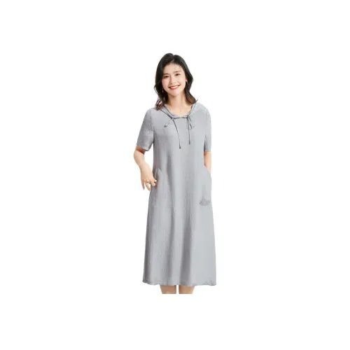 JINJU Женские Короткие Платья с Длинными Рукавами