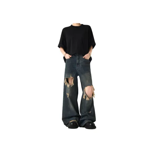 Pirkadat Темно-синие унисекс джинсы