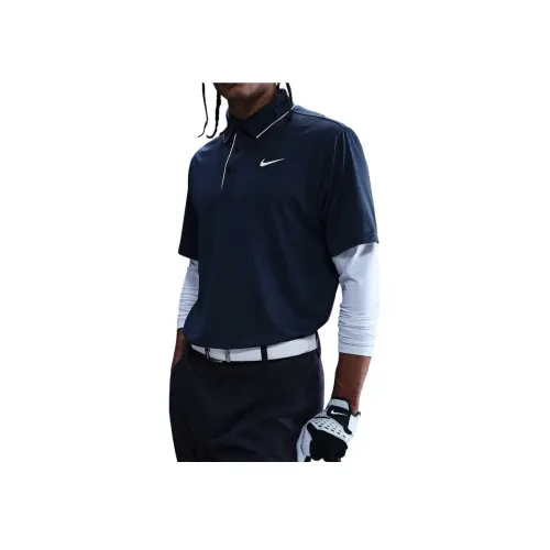 Мужское поло Nike Dri-Fit Swoosh темно-синего цвета