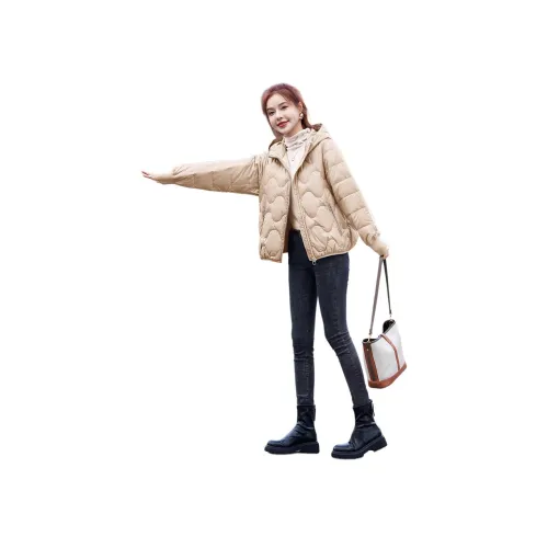 Mo Han Yi Mei Пуховик Женские Экрю