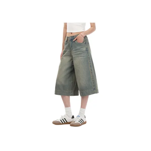 NEVER RULE Винтажные синие унисекс джинсовые шорты