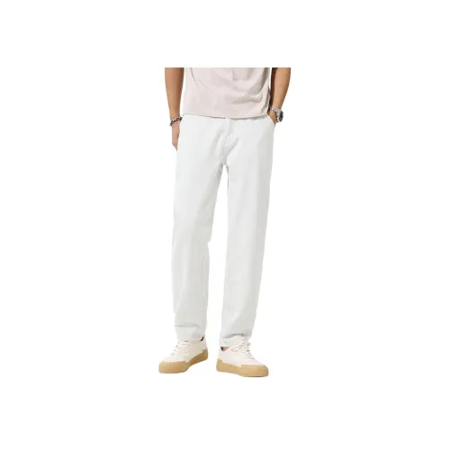 SONGS ALONG Белые Унисекс Джинсы