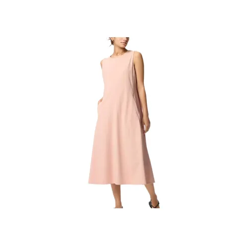 UNIQLO Без рукавов Платье Женское Персиково-розовый