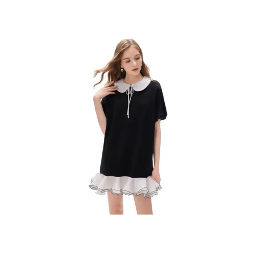 JORYAweekend Короткий рукав Платье Женское Черное