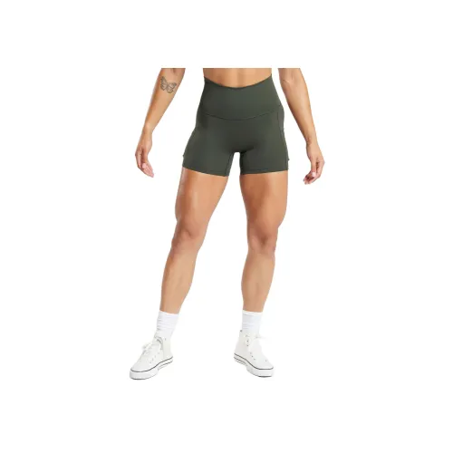 GYMSHARK Темно-оливковый зеленый Женские спортивные шорты