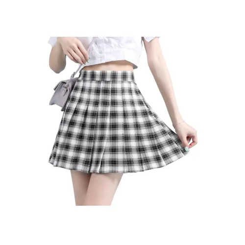 JEANSWEST Повседневные короткие юбки Женские Черный Белый Клетка