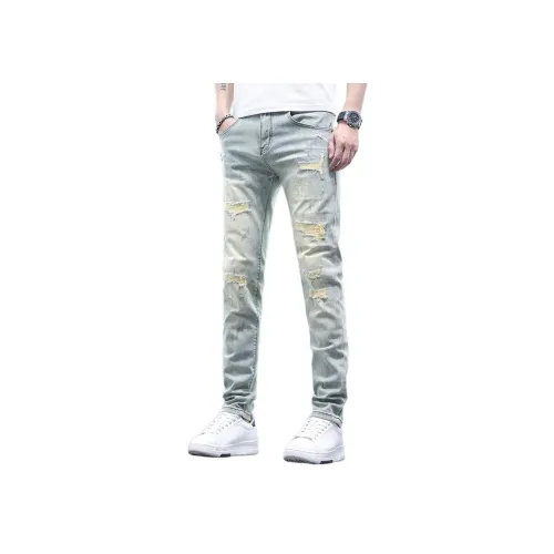 JIKENDI Светло-синие джинсы Ankle, мужские