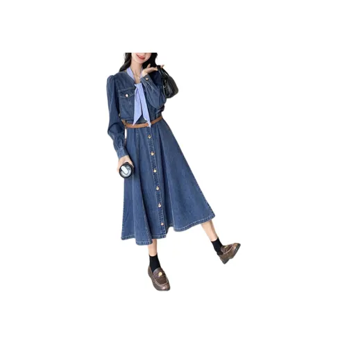 AURORA MUSE Длинное платье с длинными рукавами женское