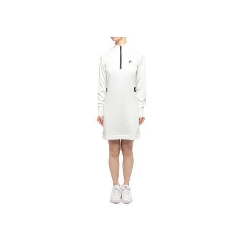 FILA Экрю Женские Длинные Платья с Рукавами