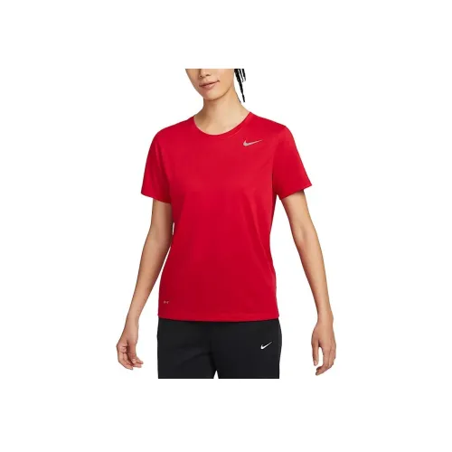 NIKE Dri Fit Университетский красный Женские Футболки